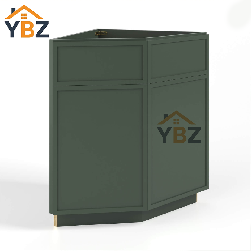 Slim Shaker Green Base End Corner Cabinet