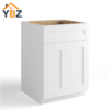 White Shaker Sink Base with Double Doors and False Drawer 27″