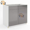 Frameless Gloss Gray Sink Base With Double Doors and Double Dummy Drawer/Single Dummy Drawer