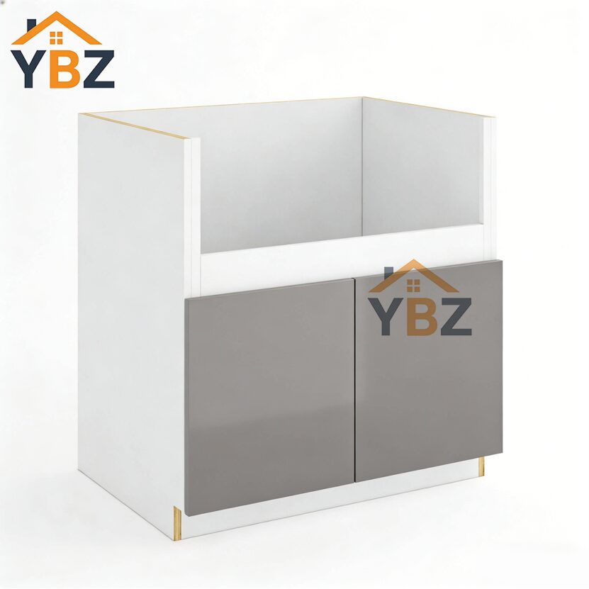 Frameless Gloss Gray Farmhouse Sink Base