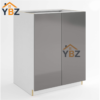 1 Frameless Gloss Gray Full Height Double Door Base Cabinet