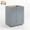 1 Gray Shaker Sink Base With Double Doors and False Drawers