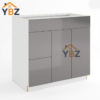 Frameless Gloss Gray Double Drawer Single Dummy Drawer Vanity Combo Base Cabinet 30″36″W