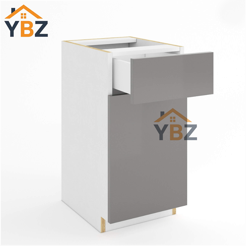Frameless Gloss Gray MINI Base/Three Drawer Base Vanity Cabinet