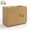 1 Treasure Chest Shaker Base Cabinet with Double Doors and Drawers