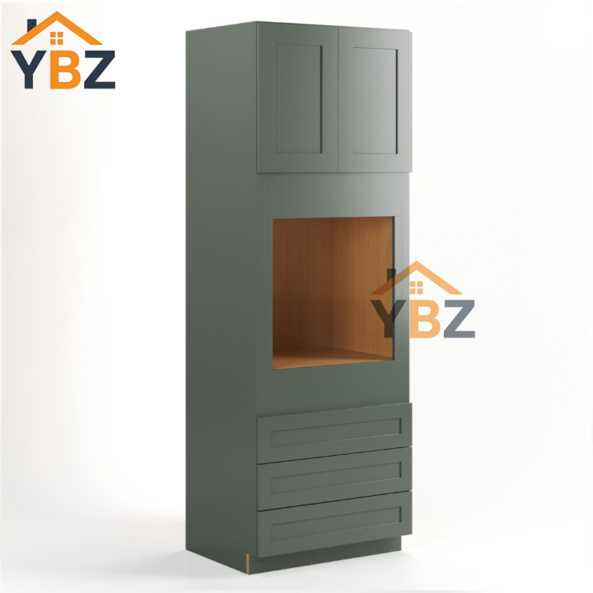 Green Shaker 30″ 33″  W Oven Pantry Cabinet