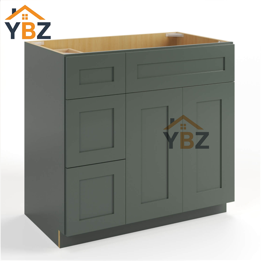 Green Shaker 36″ W Vanity Combo with Drawers