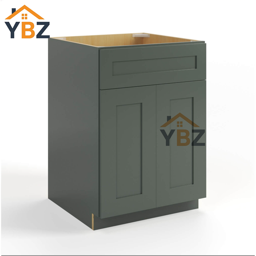 Green Shaker Single Vanity Sink Base Cabinet
