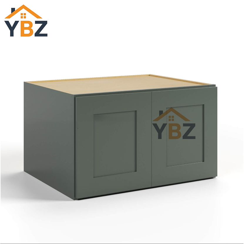 1 Green Shaker 30″ 33″ 36″W Refrigerator Wall Cabinet 24″ Deep