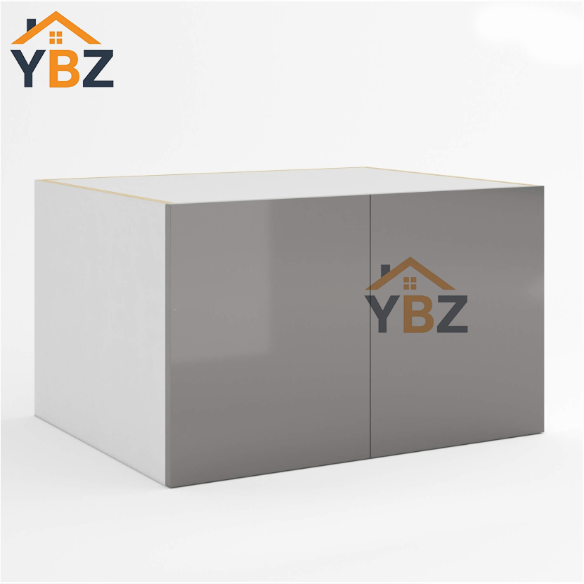 Frameless Gloss Gray 12″18″24″D Refrigerator Wall Cabinet with Double Door 24″H