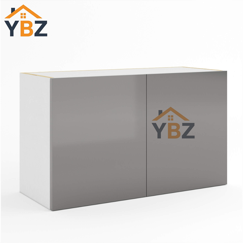 1 Frameless Gloss Gray Double Door Wall Microwave/Stove Bridge Cabinet 12″H.15″H.18″H.24’H