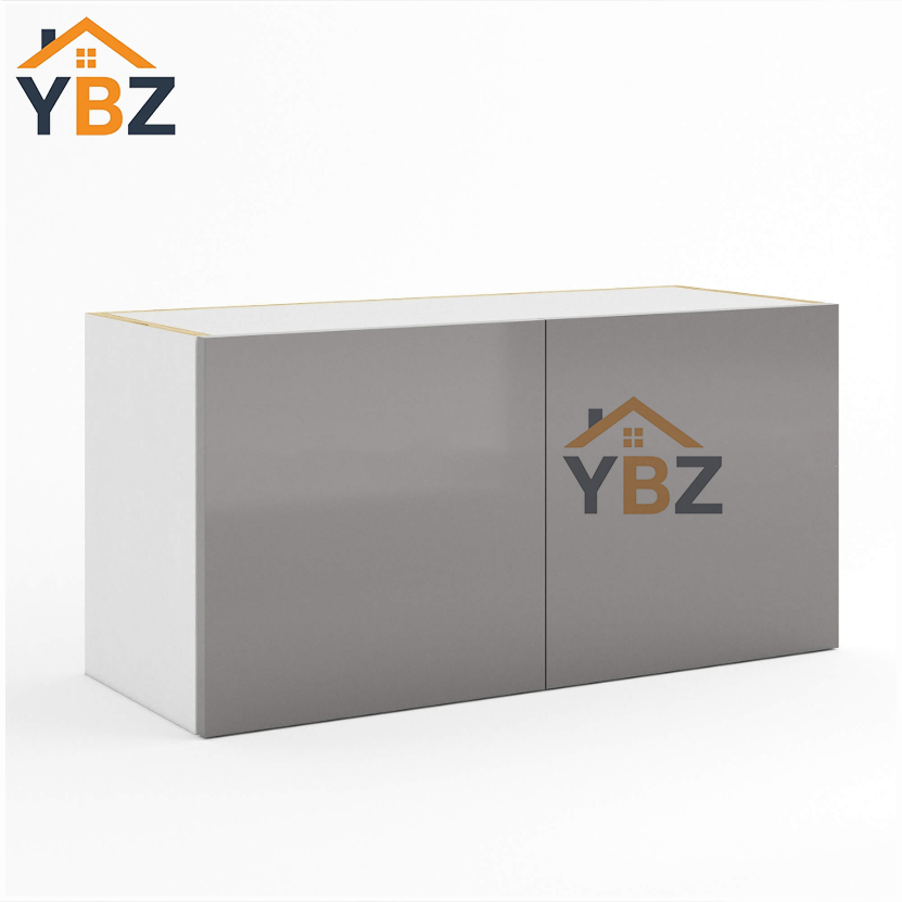 1 Frameless Gloss Gray Double Door Wall Microwave/Stove Bridge Cabinet 12″H.15″H.18″H.24’H