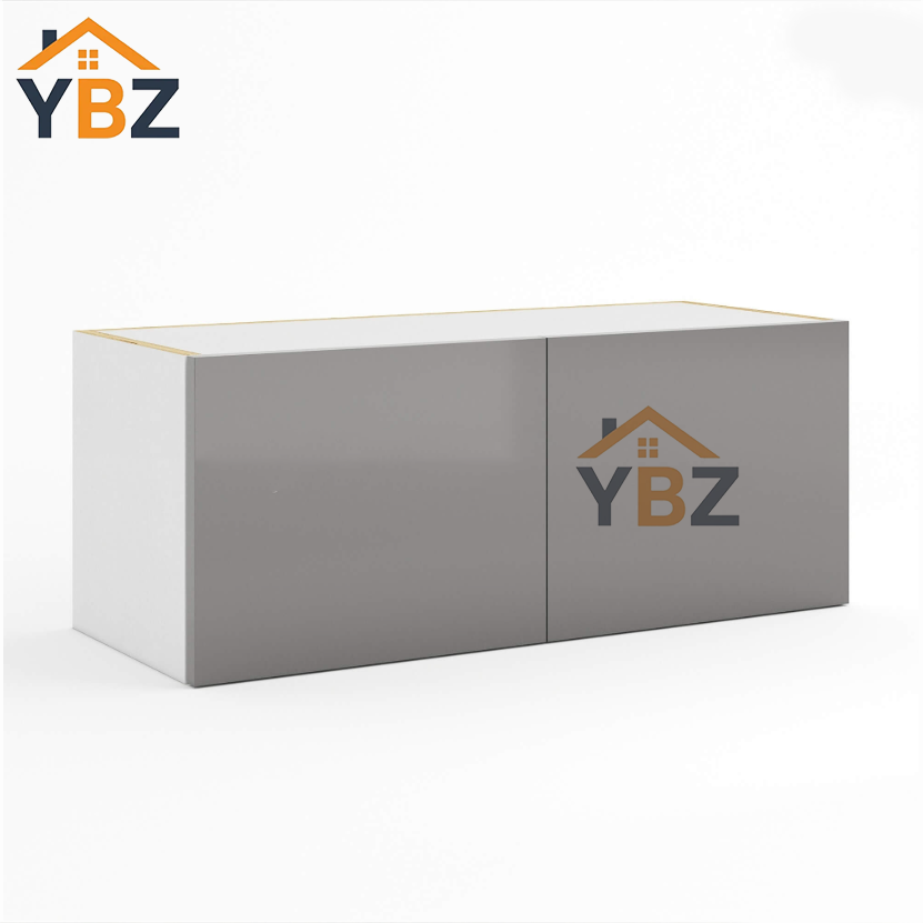 1 Frameless Gloss Gray Double Door Wall Microwave/Stove Bridge Cabinet 12″H.15″H.18″H.24’H