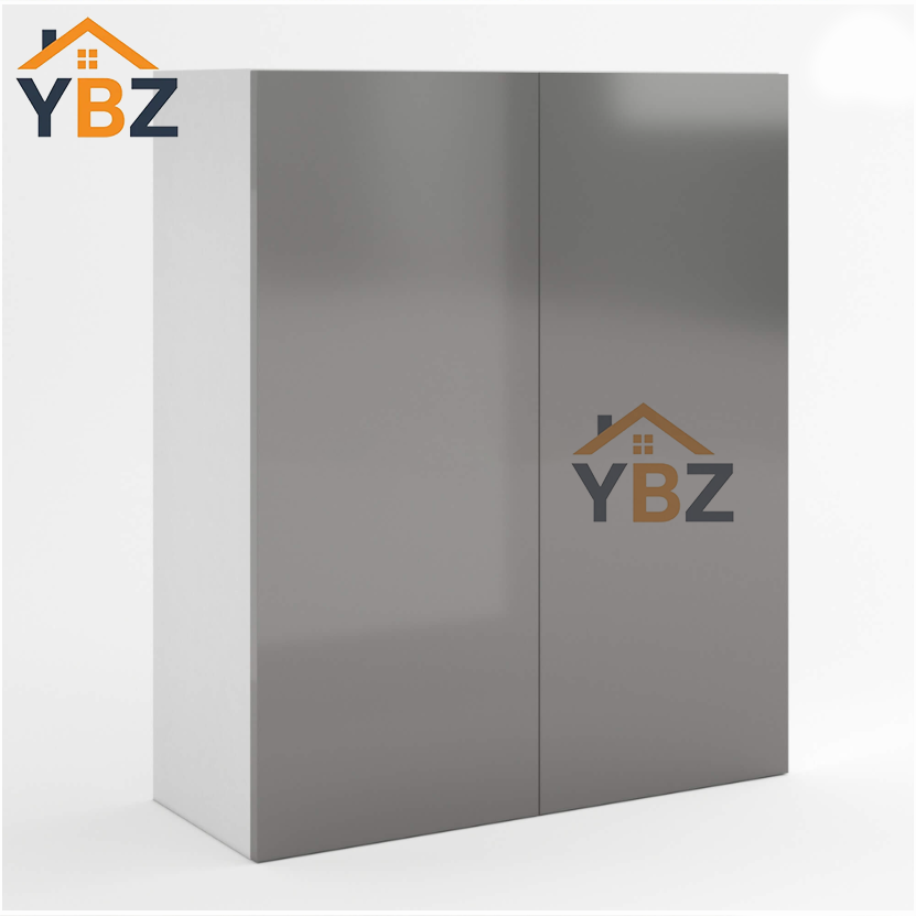 1 Frameless Gloss Gray 30″H 36″H 42″H Double Door Wall Cabinet