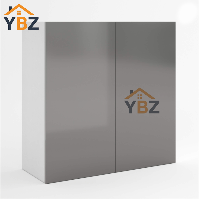 1 Frameless Gloss Gray 30″H 36″H 42″H Double Door Wall Cabinet