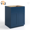 Navy Blue Shaker Base Cabinet with Double Doors & Single Drawer