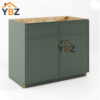 Slim Shaker Green Base Cabinet Double Door & Single Drawer/Double Drawer