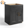 1 Charcoal Black Shaker Base Cabinet Double Doors & Double Drawer/ Single Drawer