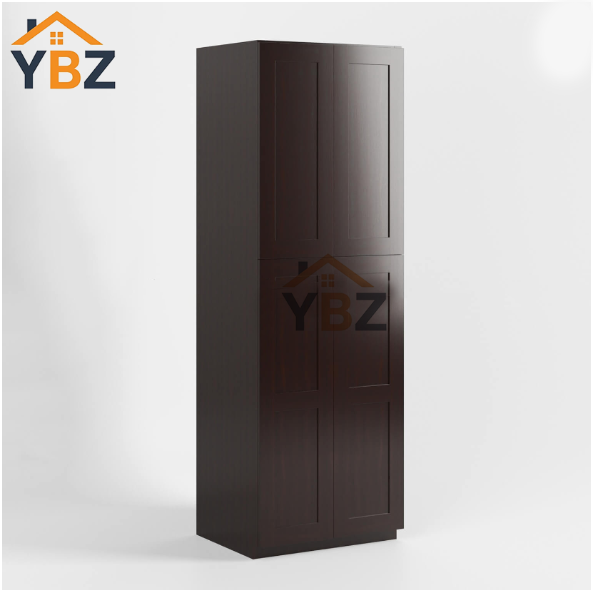 1 Shaker Espresso 18″ 24″ 30″ W Two Double Door Utility Pantry Cabinet