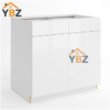 1 Frameless Gloss White Base Cabinet Double Door and Single Drawer/Double Drawer