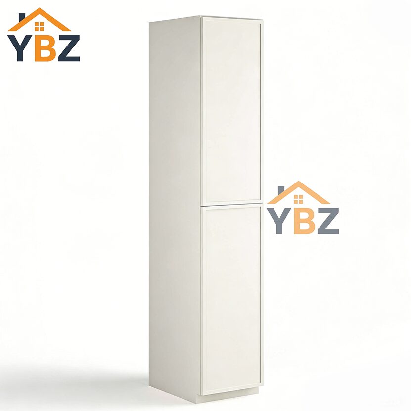 1 Dove White Slim Shaker Tall Pantry Cabinet with 2 Doors/4 Doors