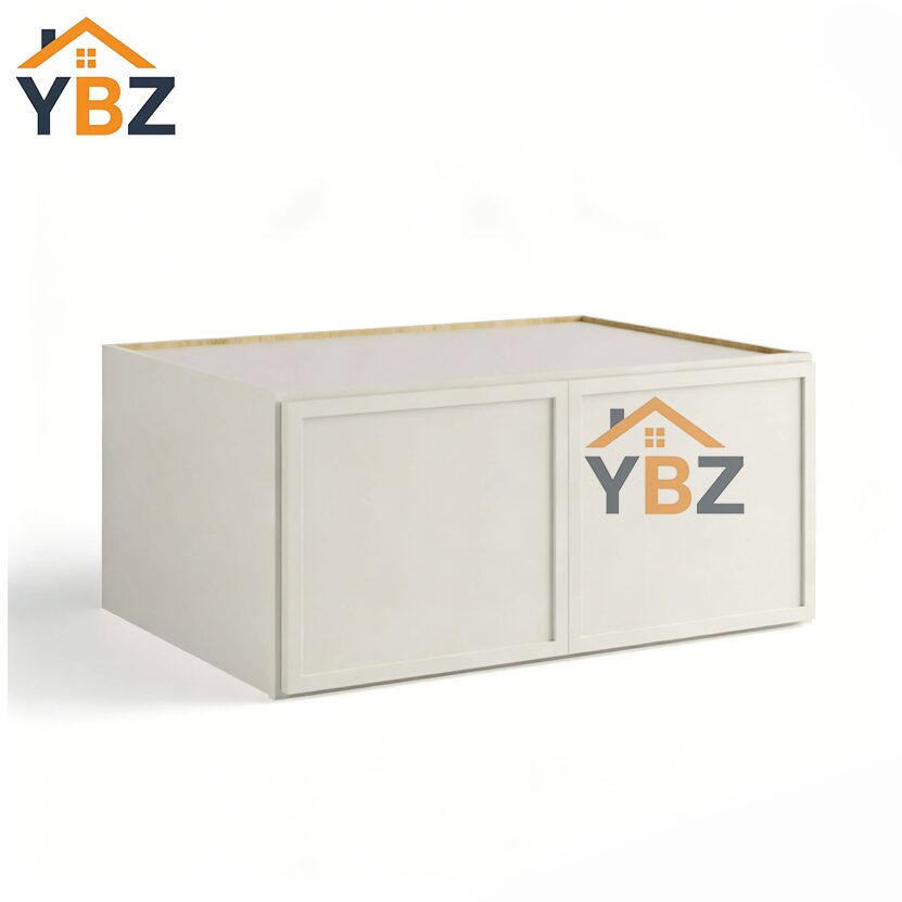 Dove White Slim Shaker Double Door Wall Microwave Bridge Cabinet/Refrigerator Wall Cabinet with Double Door