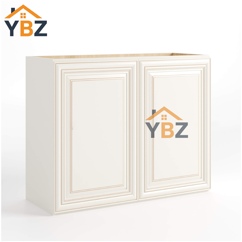 Charleston White Raised Panel 12″  15″  18″ 24″ H Double Door Wall Cabinet