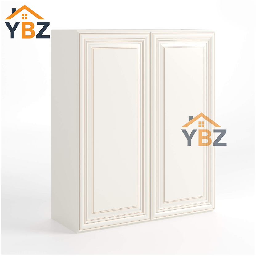 Charleston White Raised Panel  30″ 36″ 42″ H Double Door Wall Cabinet