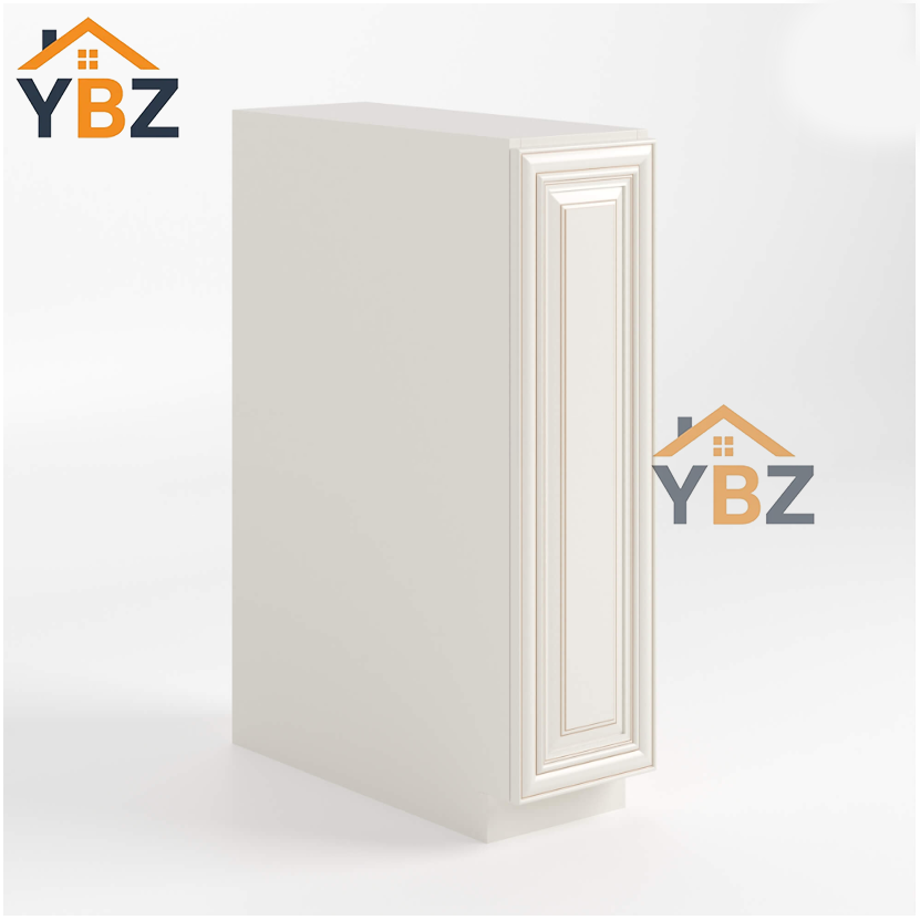 Charleston White Raised Panel Base Spice Cabinet with 5 Drawers/Spice Pull Base Cabinet/Base Tray