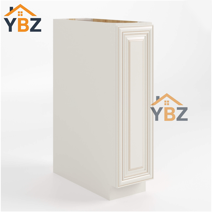 Charleston White Raised Panel Base Spice Cabinet with 5 Drawers/Spice Pull Base Cabinet/Base Tray