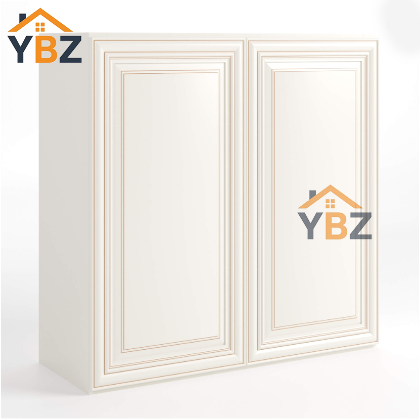 Charleston White Raised Panel  30″ 36″ 42″ H Double Door Wall Cabinet