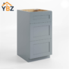 Gray Shaker Vanity Three Drawer Base Cabinet available in 5 sizes.