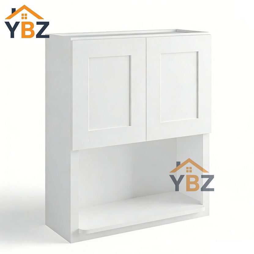 White Shaker Microwave Wall Cabinet