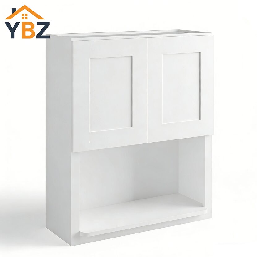 White Shaker Microwave Wall Cabinet