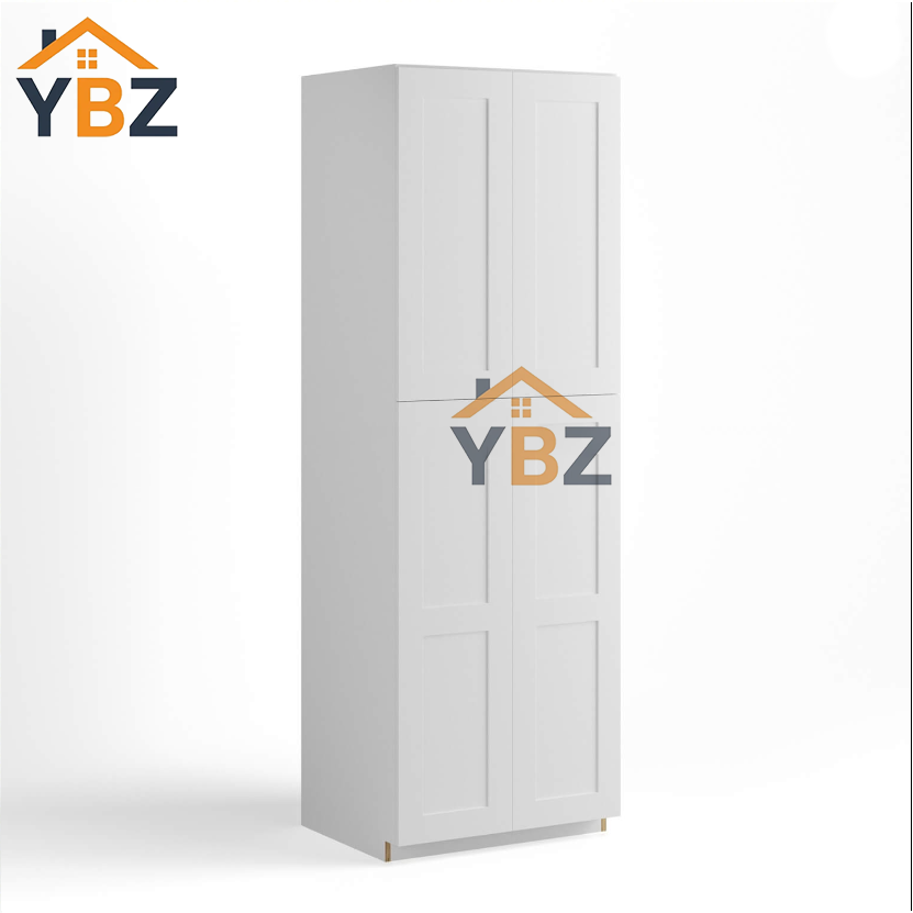 White Shaker18″24″30″W Two Double Door Utility Pantry Cabinet