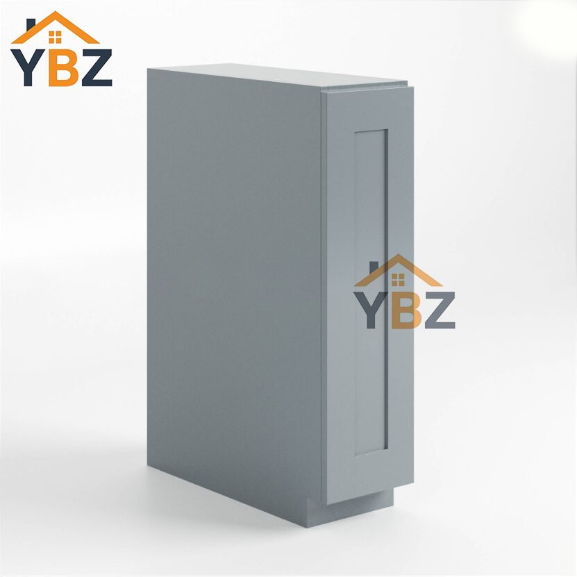 Gray Shaker Spice Pull Base Cabinet