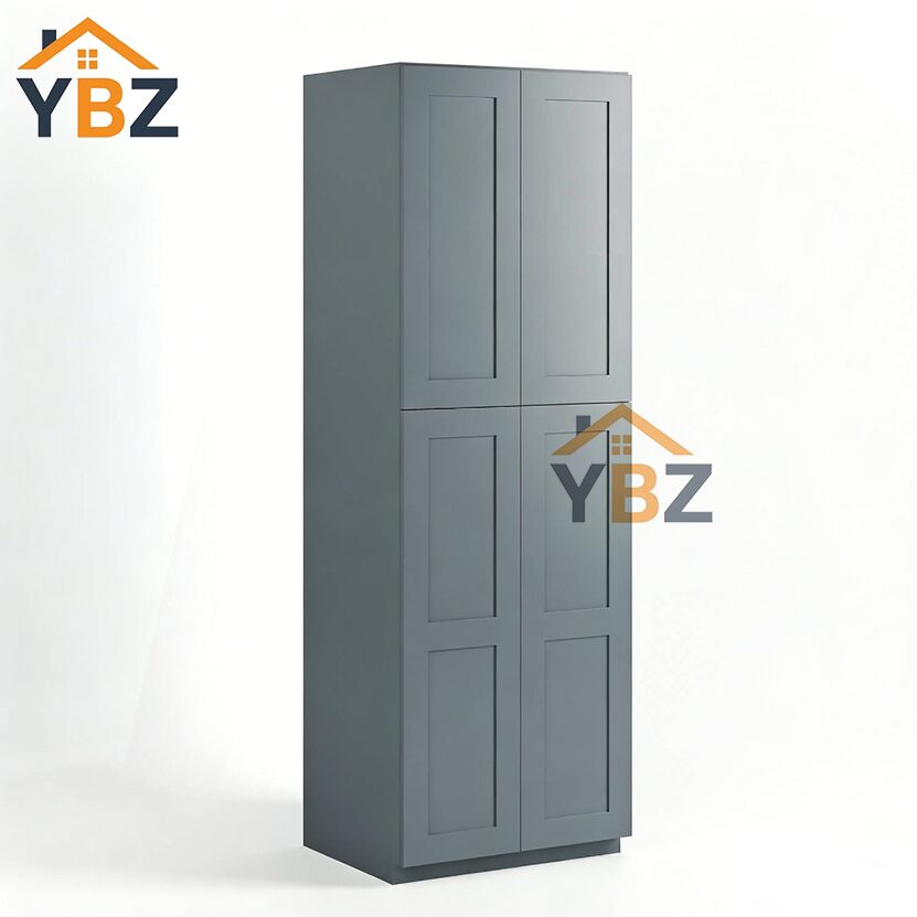 Gray Shaker 18″ 24″ 30″ W Two Double Door Utility Pantry Cabinet