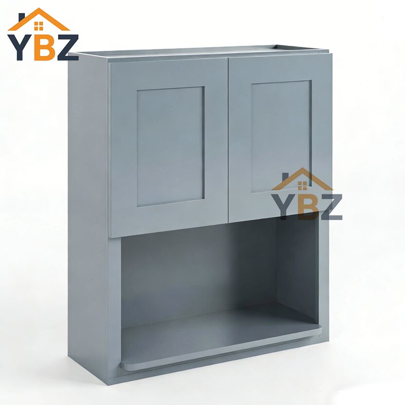Gray Shaker Microwave Wall Cabinet