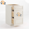 2 Charleston White Raised Panel Vanity Three Drawer Base Cabinet