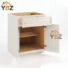 Charleston White Raised Panel Base Cabinet with Double Doors & Single Drawer