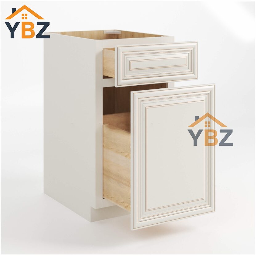 Charleston White Raised Panel Two Drawer Document File Base Cabinet