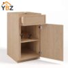 2 Slim Oak Shaker Base Cabinet Single Door and Drawer