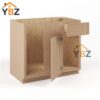 Slim Oak Shaker Blind Corner Base Cabinet