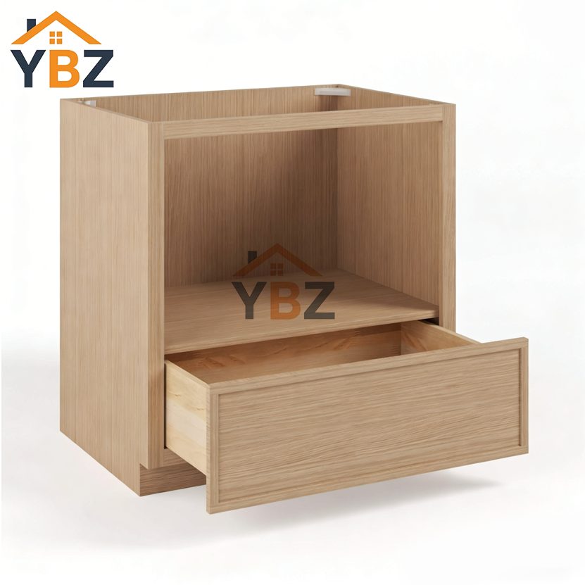 2 Slim Oak Shaker Microwave Base Cabinet