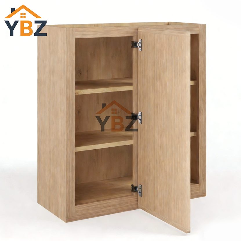 2 Slim Oak Shaker Blind Corner Wall Cabinet