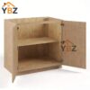 2 Slim Oak Shaker Base Cabinet Double Doors Full Height