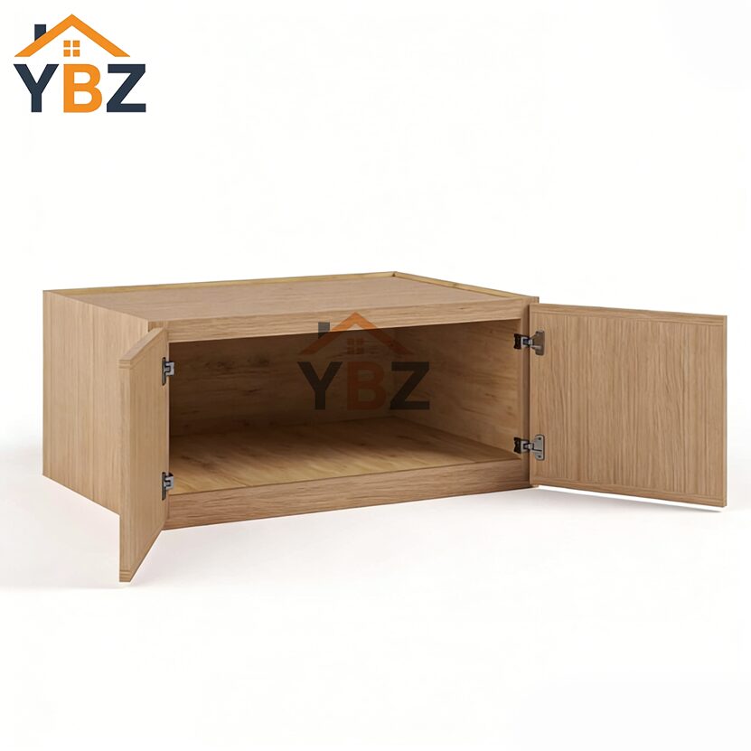 2 Slim Oak Shaker Refrigerator Wall Cabinet with Double Door