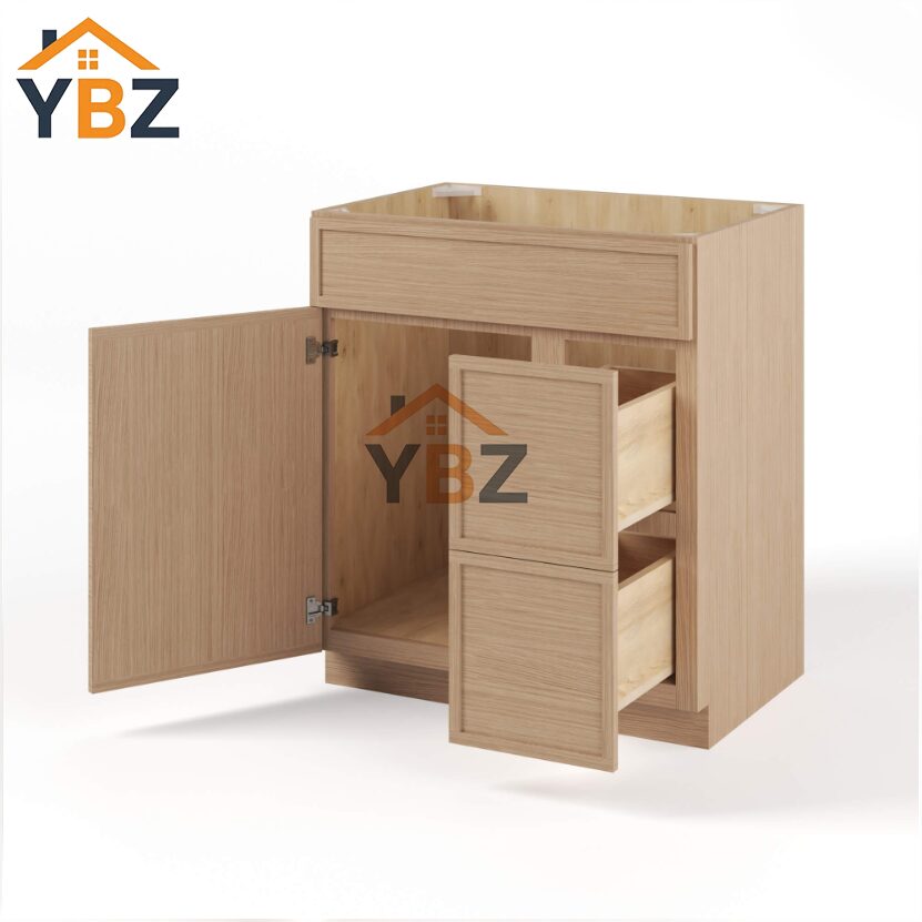 2 Slim Oak Shaker Vanity Combo with Drawers/Drawer Cabinet
