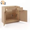 2 Slim Oak Shaker Vanity Sink Drawer Base Cabinet