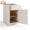 Dove White Slim Shaker Base Cabinet Single Door and Drawer